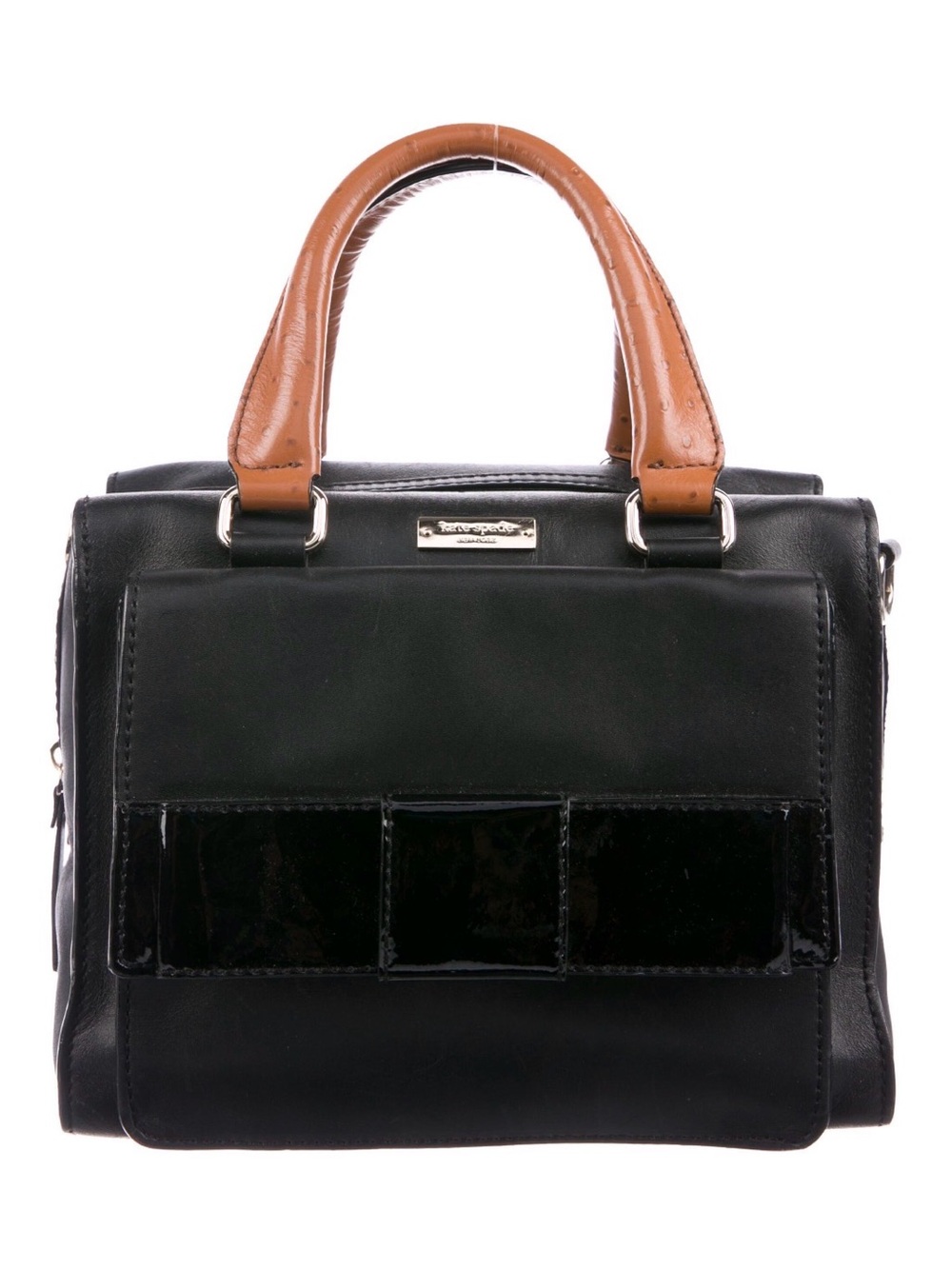 kate spade Black Satchel with Tan Handles